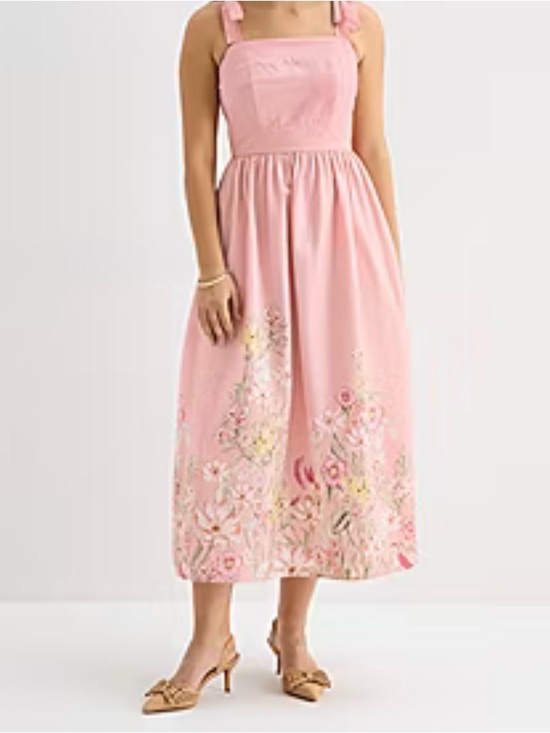 Joie Dresses & Skirts - New Joie Woman’s Pink Floral Midi Summer Dress Size XL
